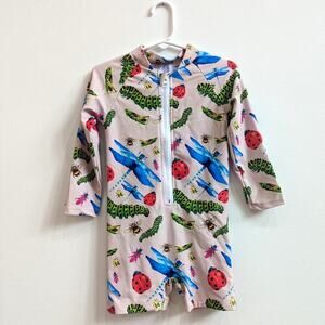 Cheeky Chickadee Swimsuit Rash Guard Kids Sz 2T Insects Bugs